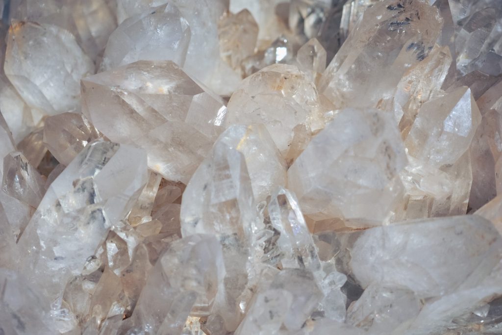 Pile of quartz crystals.