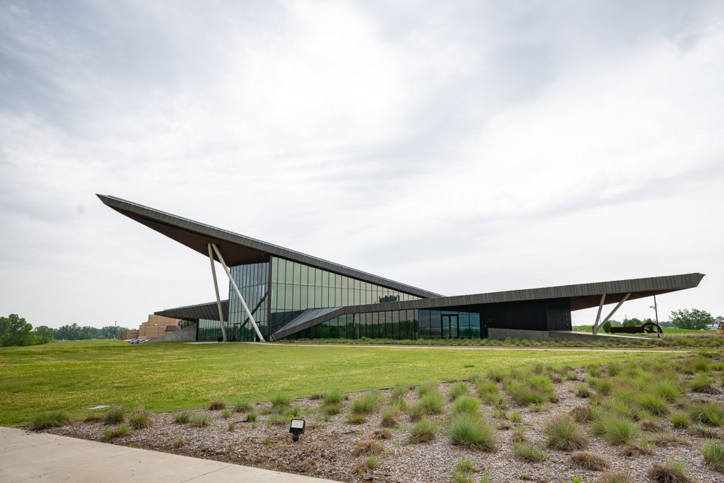 A very modern building in the distance of the photo. This is the US Marshalls Museum in Fort Smith, Arkansas. One of the great Arkansas Museum that you should visit. 