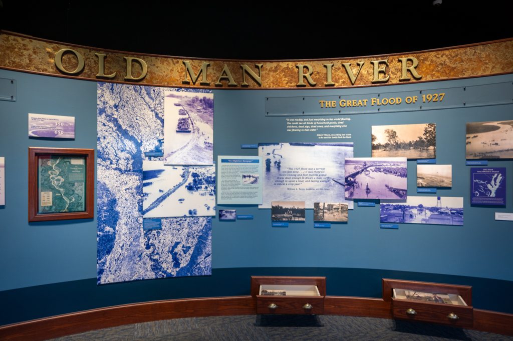 A display about the Mississippi River in the Delta Cultural Center in Helena Arkansas. 