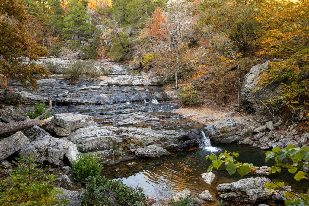 Little Missouri Falls in the fall in Arkansas. 