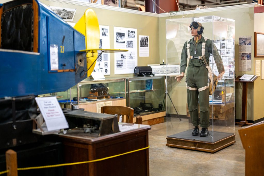 Interior of an aviation museum. 