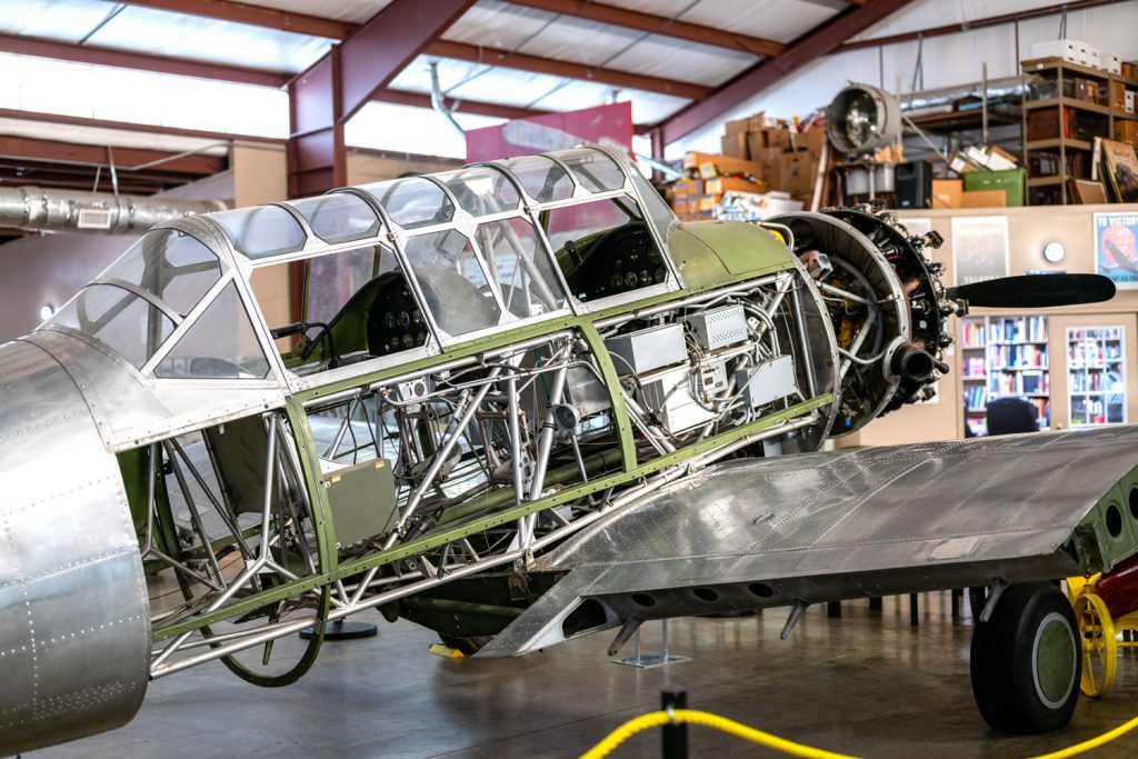 Training aircraft in a museum
