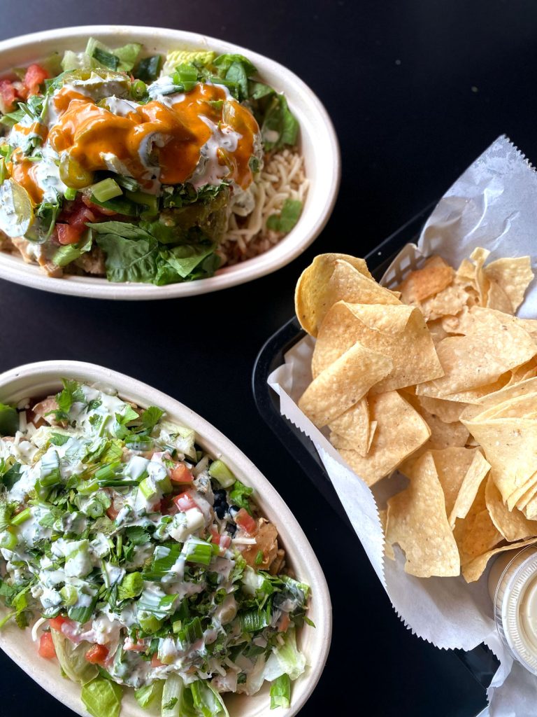 Food from a restaurant called Burrito Day in Searcy, Arkansas.