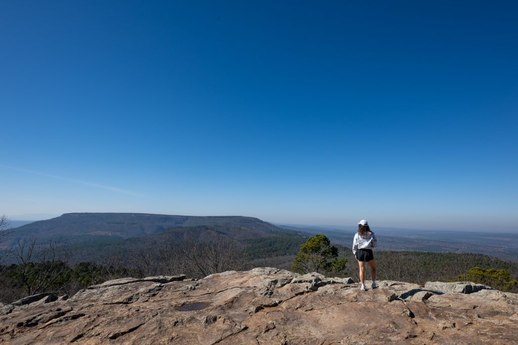 Looking out onto Sunset Point on Mount Nebo on a three state parks in one day road trip.