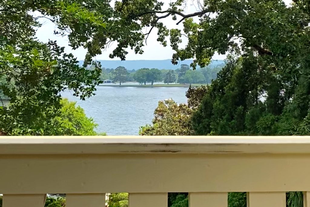 View of Lake Hamilton from a balcony at Lookout Point Lakeside Inn.