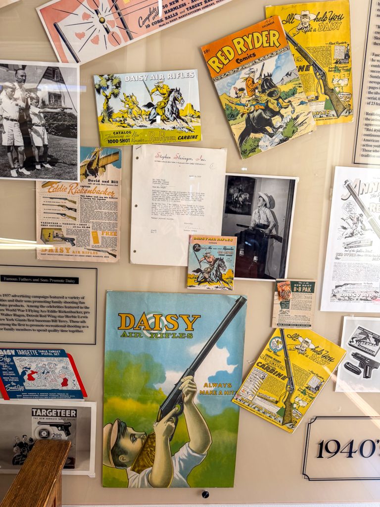 historic advertisements and photos about the daisy airguns