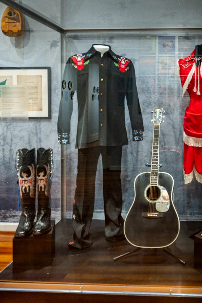 Clothing worn by Johnny Cash in a museum in Little Rock, Arkansas