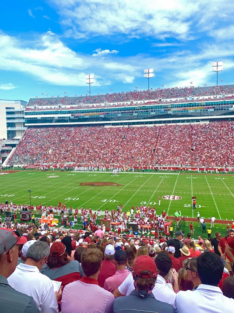 Razorback game in Fayetteville Arkansas